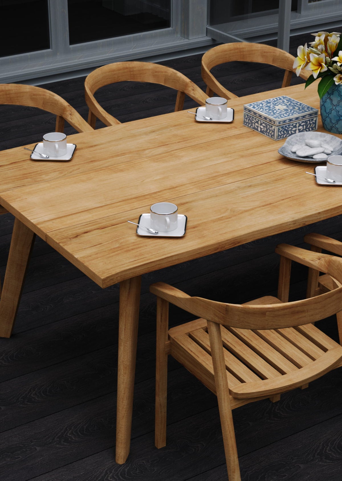 Teak outdoor dining tables collection by HiTeak
