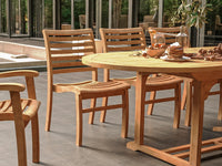 Birmingham stacking side chair in an outdoor patio setting