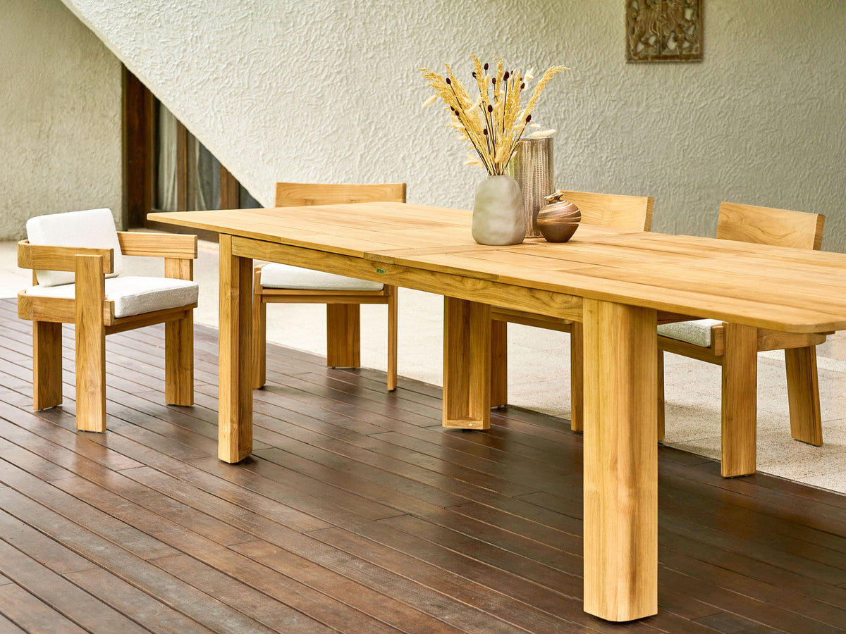 Canvas Forma dining armchair in an outdoor terrace setting