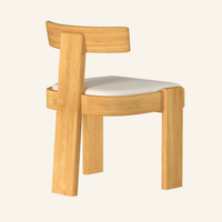 Canvas Forma dining chair rear view, showing solid teak frame construction