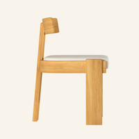 Canvas Forma dining chair side profile, solid teak outdoor dining chair