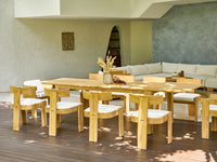 Forma dining set in Canvas, solid Grade-A teak outdoor dining set by HiTeak