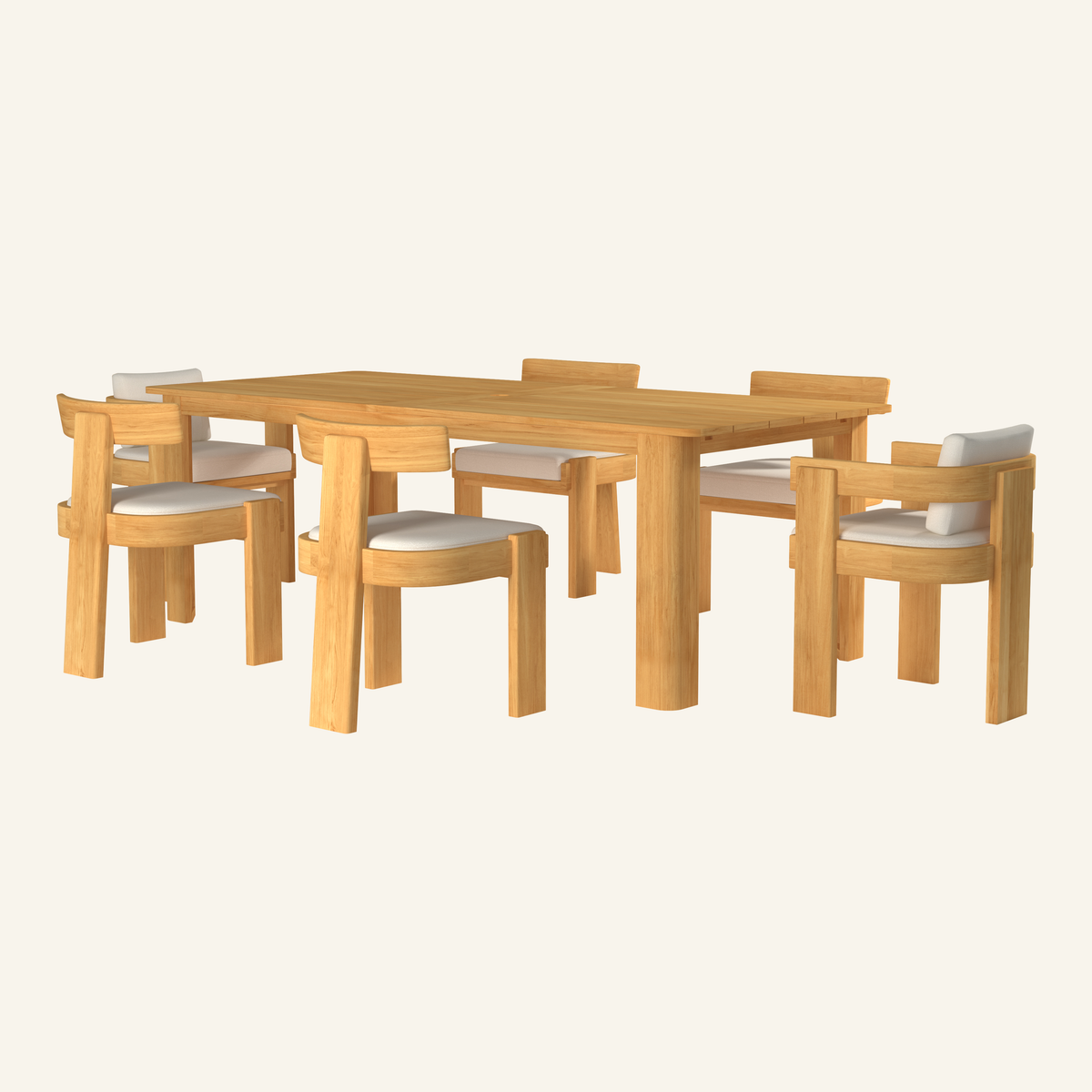 Canvas Forma dining set, Grade-A teak outdoor dining set