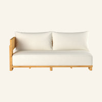 Forma sectional left sofa, solid teak outdoor sectional piece by HiTeak