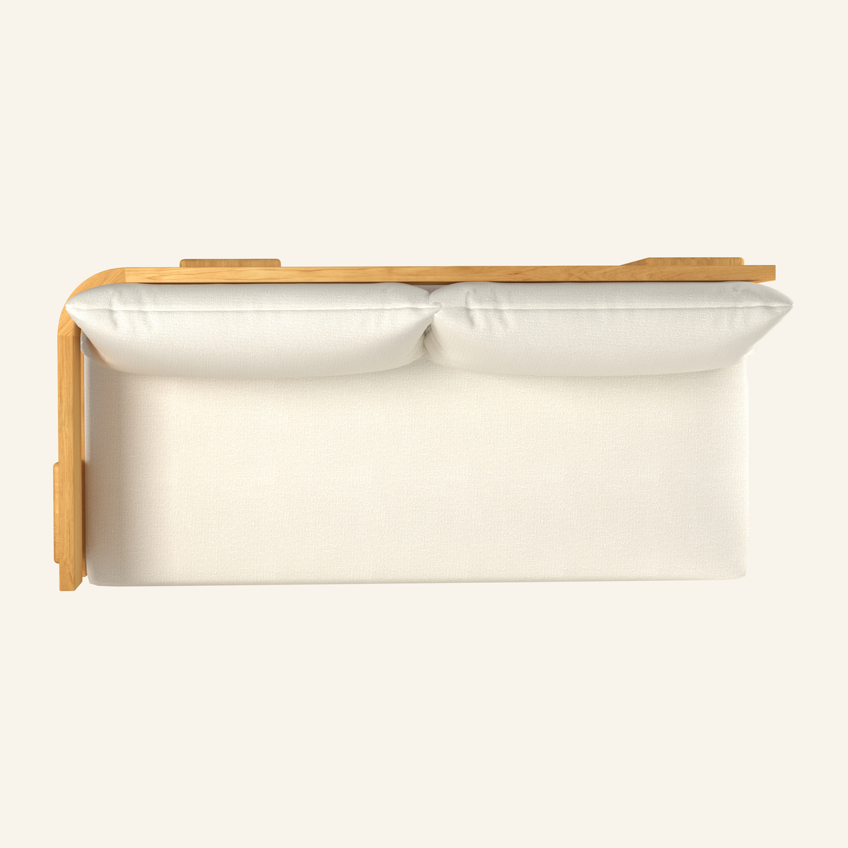 Forma sectional left sofa in Canvas, overhead view of seat and cushions