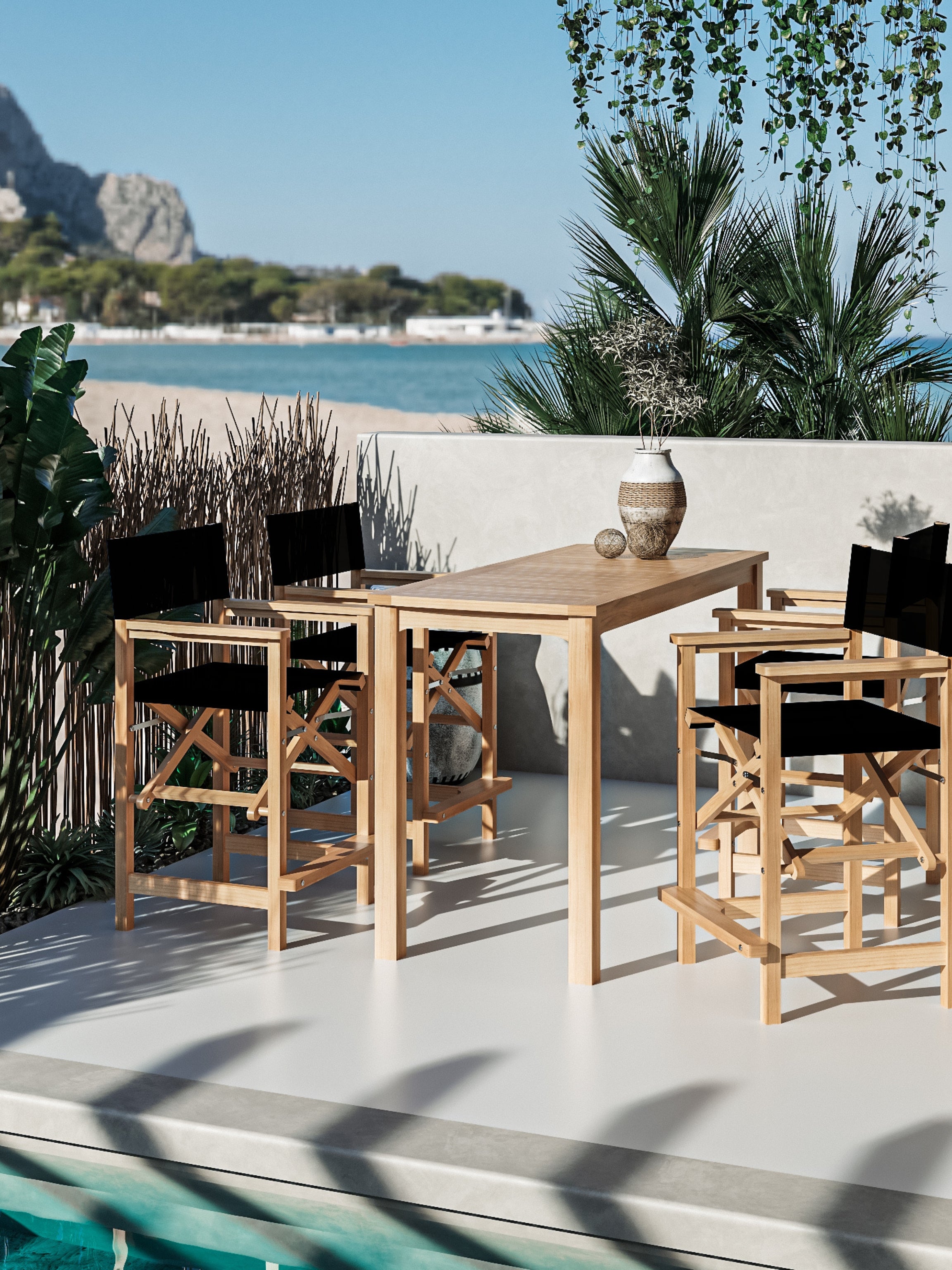 DIRECTOR COUNTER HEIGHT ARMCHAIR – HiTeak Furniture