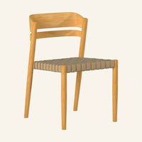 Kaia dining side chair, solid Grade-A teak outdoor dining chair by HiTeak