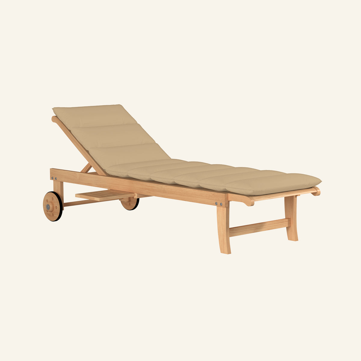 Lance sunlounger in camel, solid Grade-A teak chaise lounge by HiTeak