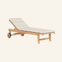 Lance sunlounger in canvas, solid Grade-A teak chaise lounge by HiTeak