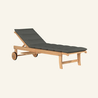 Lance sunlounger in charcoal, solid Grade-A teak chaise lounge by HiTeak