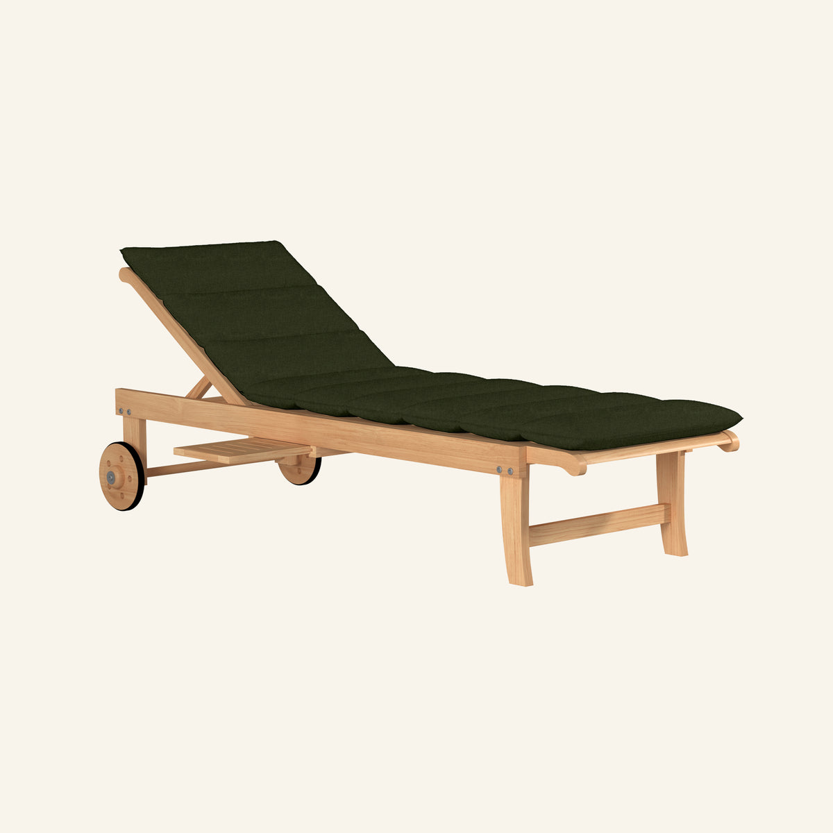 Lance sunlounger in jungle, solid Grade-A teak chaise lounge by HiTeak