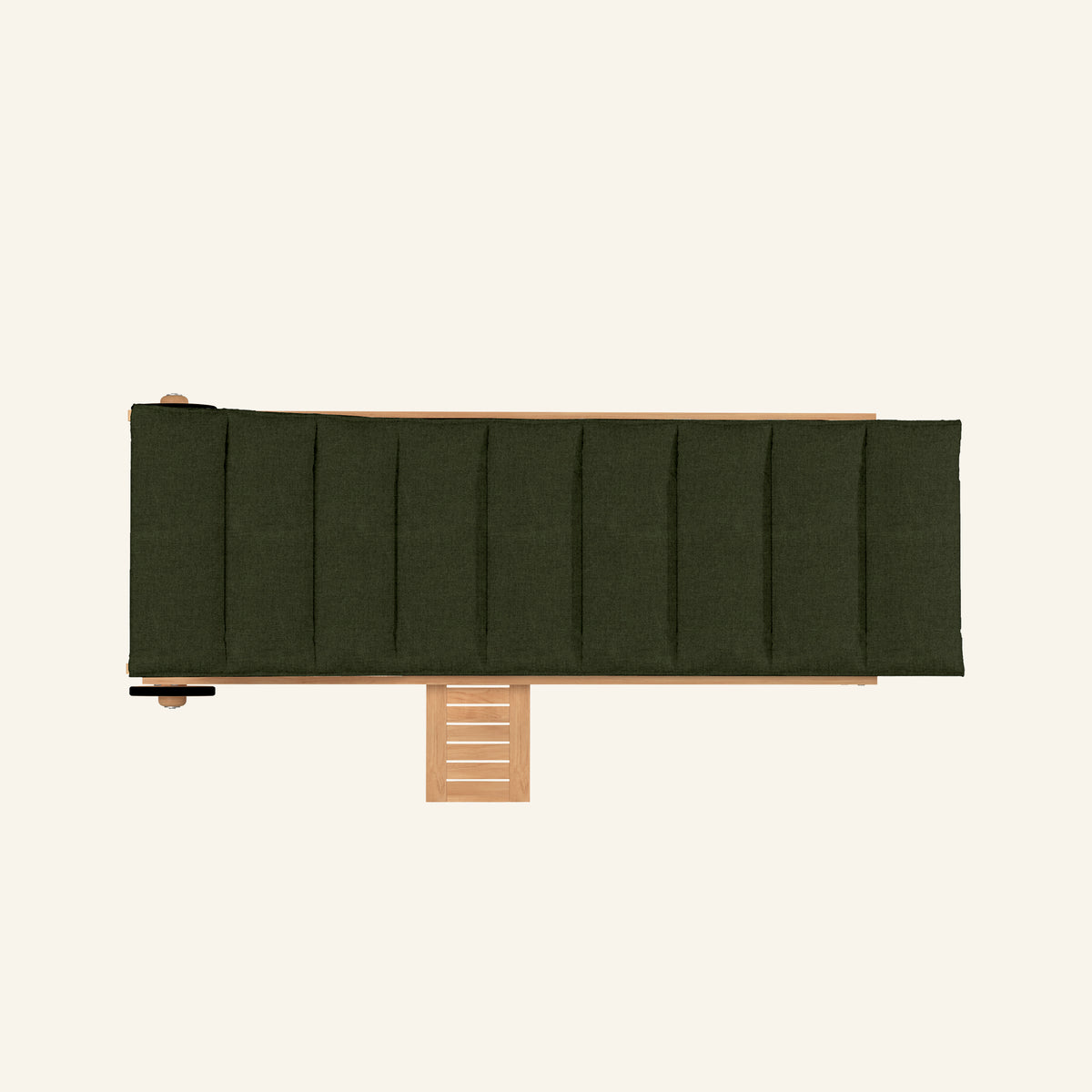 Lance sunlounger in jungle, viewed from above