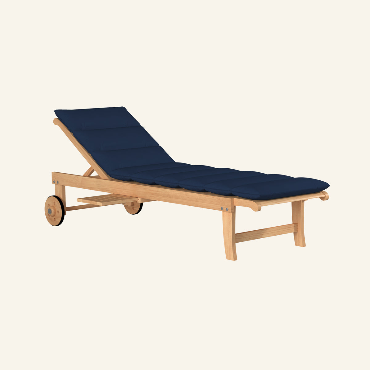 Lance sunlounger in navy, solid Grade-A teak chaise lounge by HiTeak