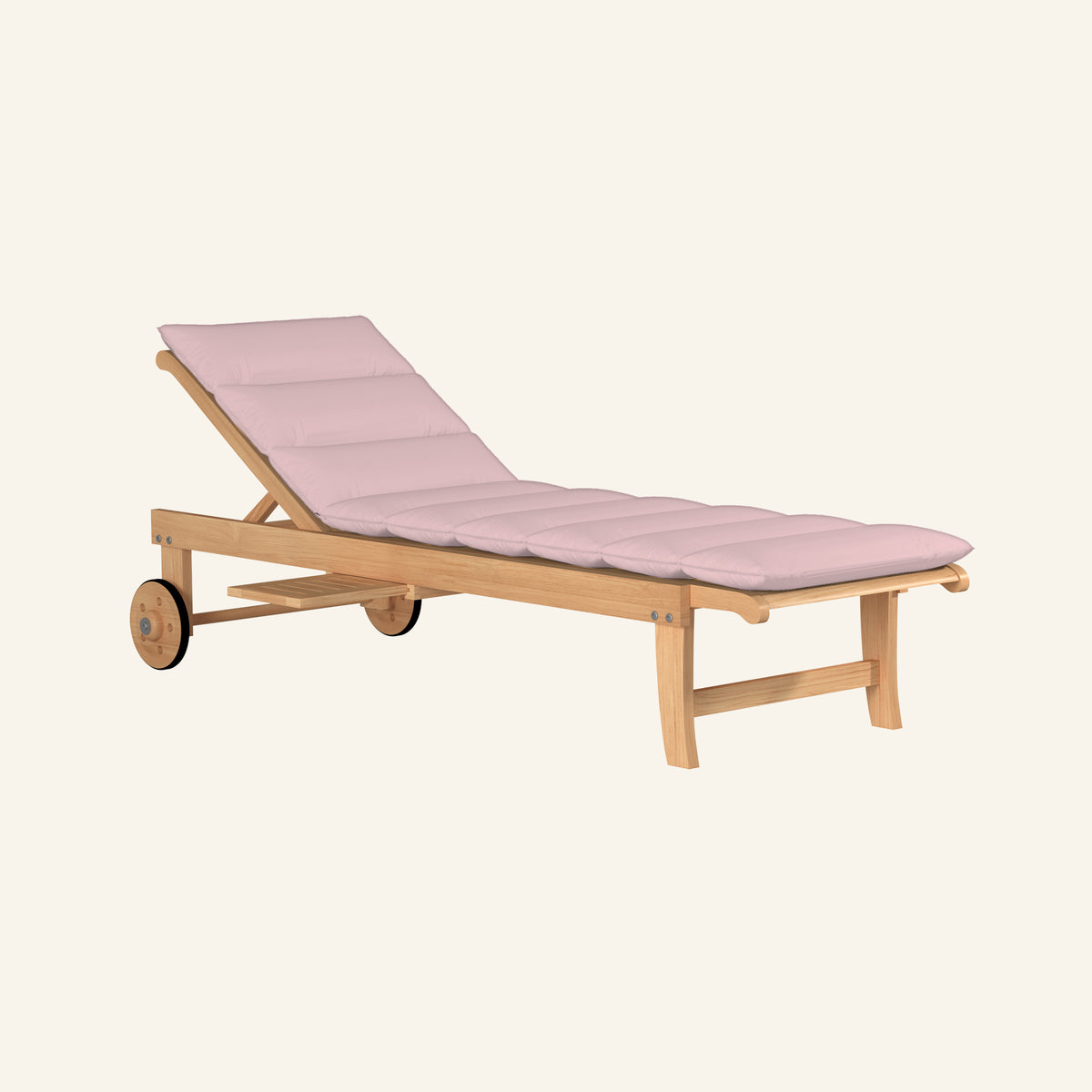 Lance sunlounger in pink, solid Grade-A teak chaise lounge by HiTeak