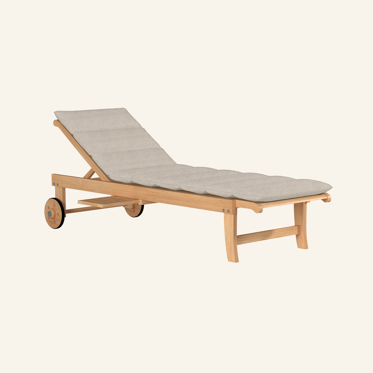 Lance sunlounger in silver, solid Grade-A teak chaise lounge by HiTeak