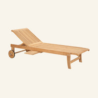 Lance sunlounger, solid teak chaise lounge by HiTeak