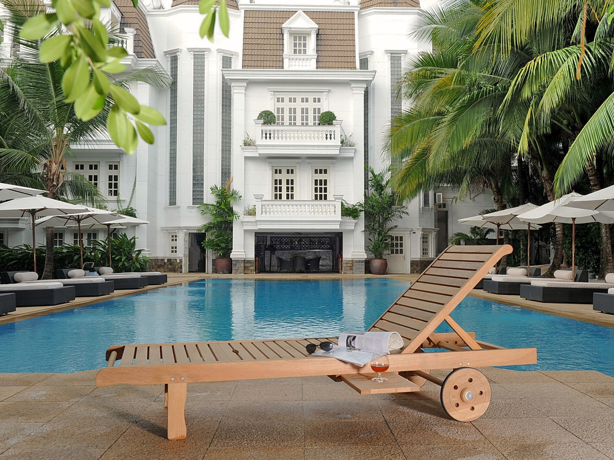 Lance sunlounger in an outdoor poolside setting