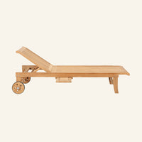 Lance sunlounger, side profile in solid Grade-A teak
