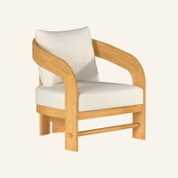 Mira lounge chair, solid Grade-A teak outdoor lounge chair by HiTeak