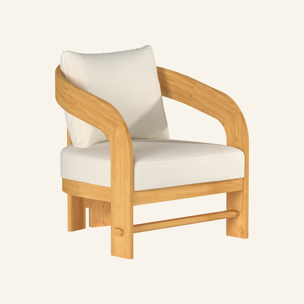 Mira lounge chair, solid Grade-A teak outdoor lounge chair by HiTeak