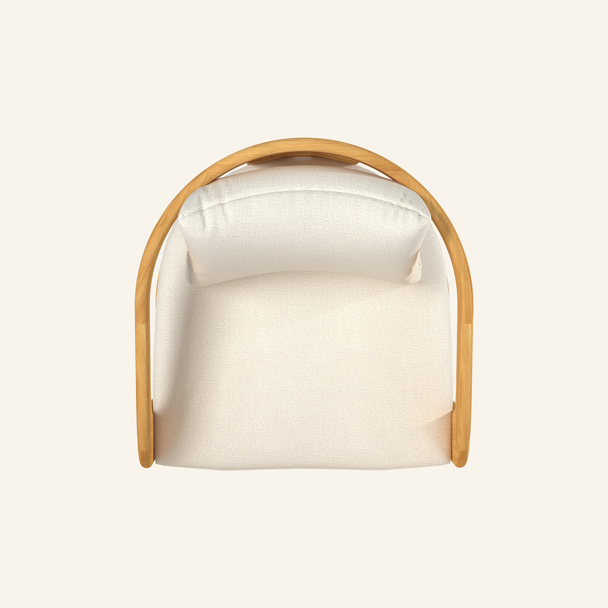 Mira lounge chair, overhead view of the seat and cushions
