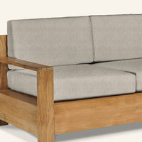 Qube Sofa in Silver, teak joinery detail by HiTeak