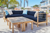 SoHo sectional sofa in Navy in an outdoor patio setting