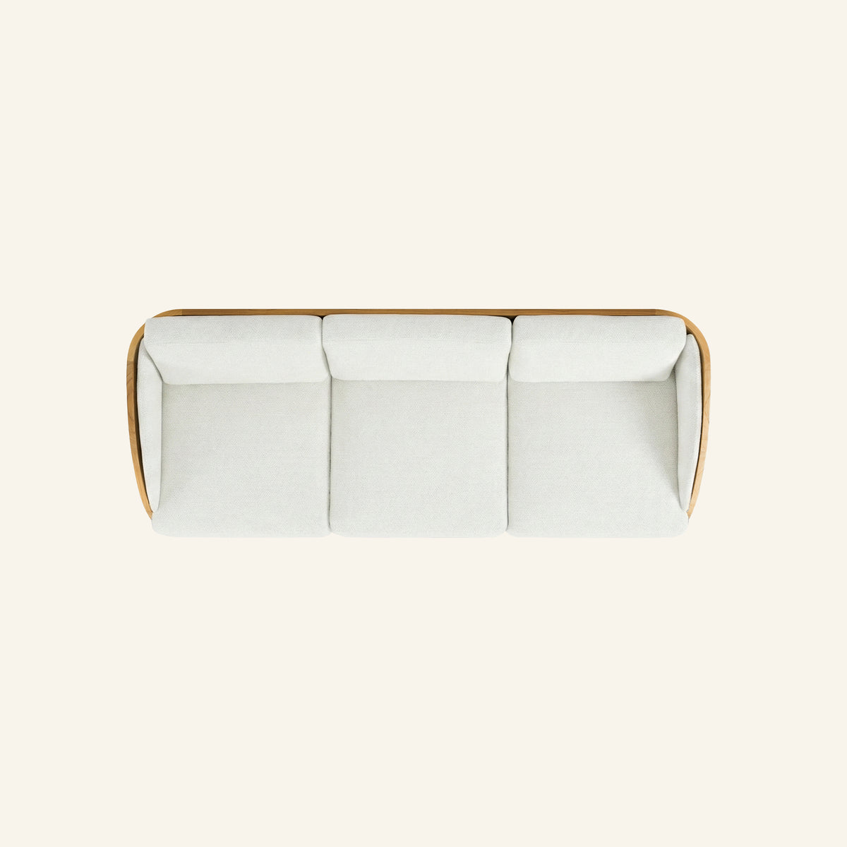 Solis sofa in Canvas, overhead view of the seat and cushions