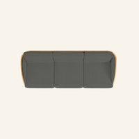 Solis sofa in Charcoal, overhead view of the seat and cushions