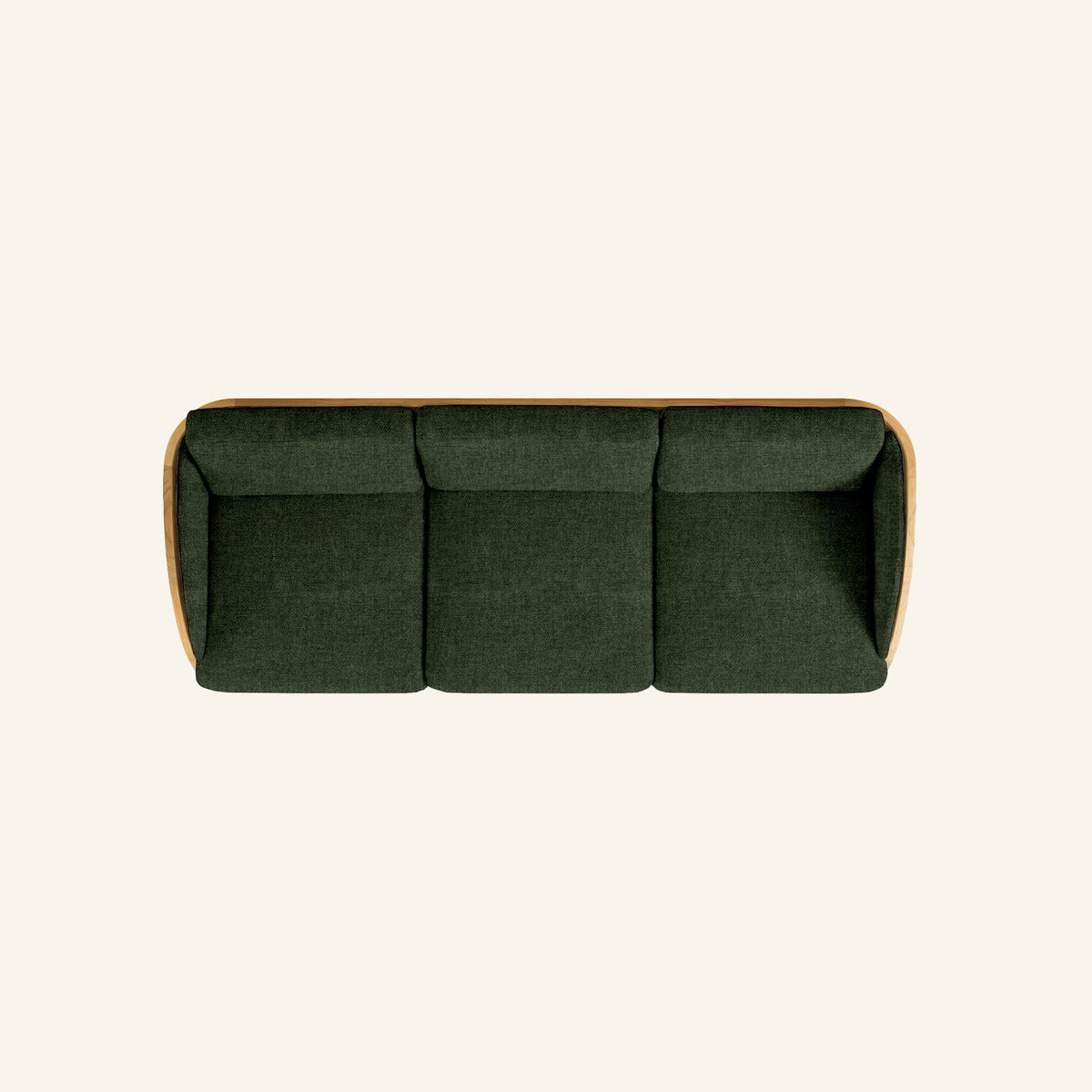 Solis sofa in Jungle, overhead view of the seat and cushions