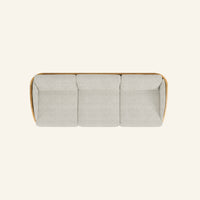 Solis sofa in Silver, overhead view of the seat and cushions